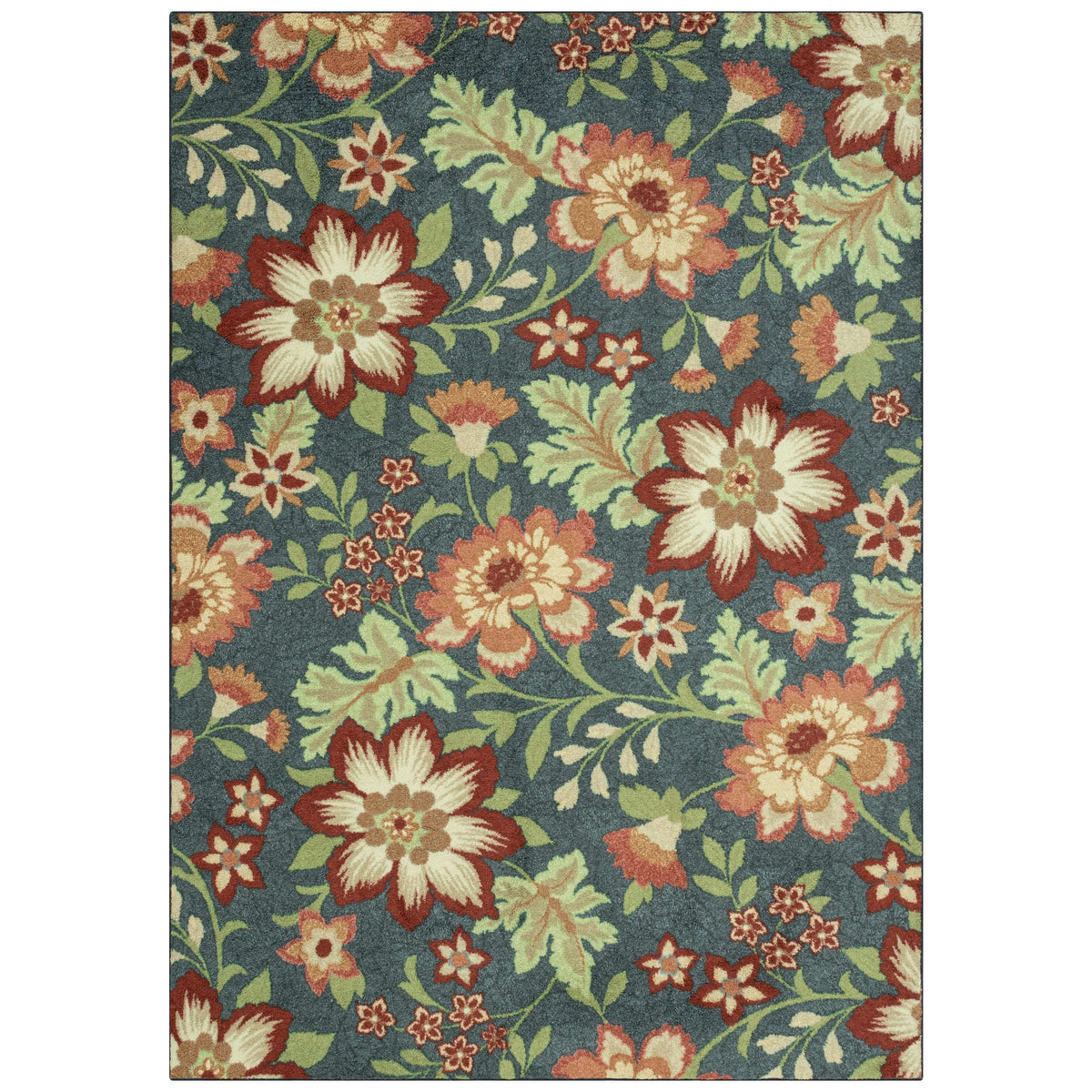 Pillar Home Oversized Floral Gray Multicolor Indoor Area Rug, 5 ft x 7 ft