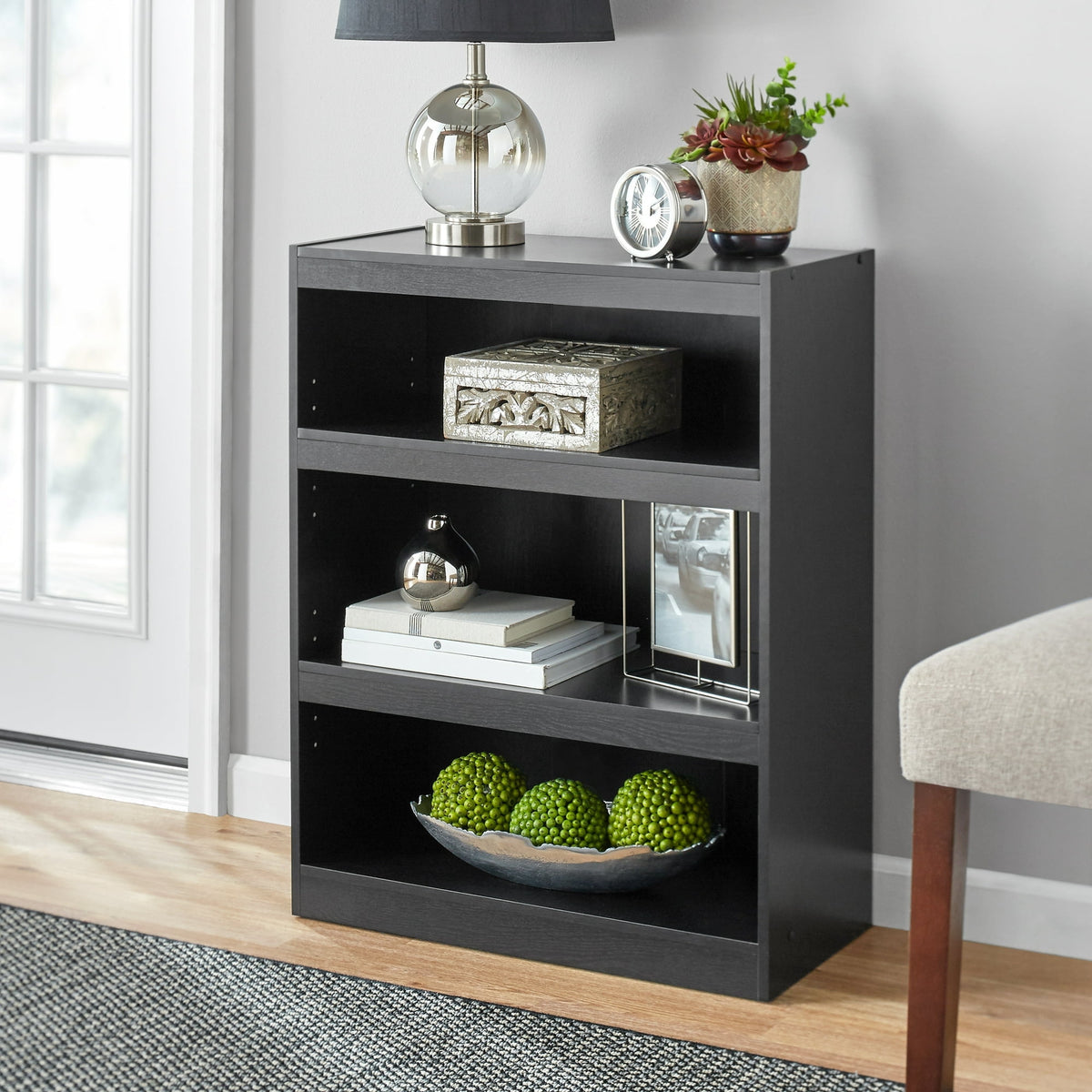 Pillar Home 3-Shelf Bookcase with Adjustable Shelves