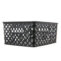 Pillar Home Small White Decorative Plastic Storage Basket, 10 in x 7.9 in x 4 in
