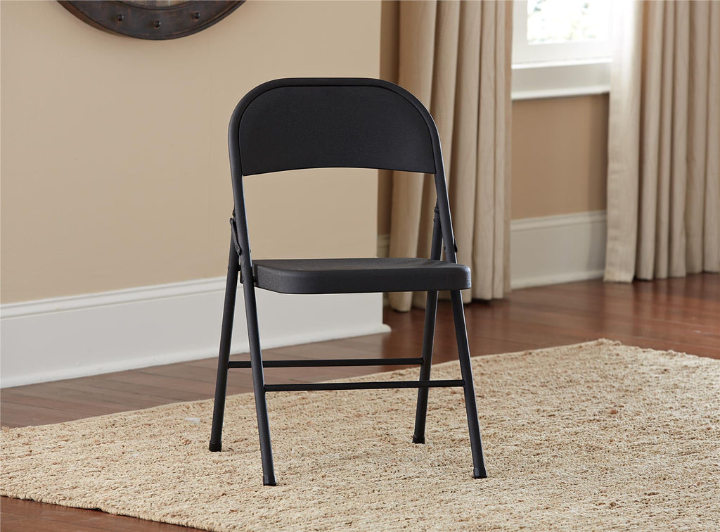 (8 pack) Mainstays Steel Folding Chair, Black, Set of 4