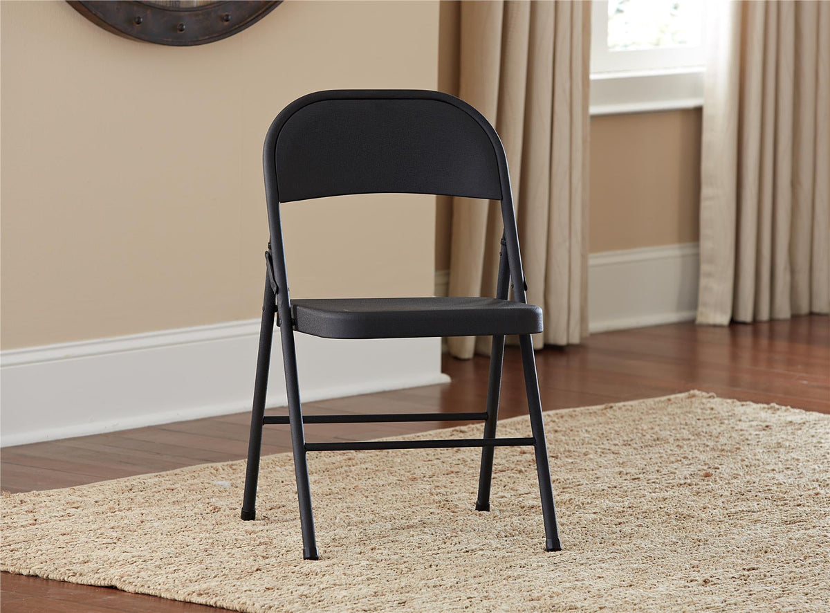 (8 pack) Mainstays Steel Folding Chair, Black, Set of 4