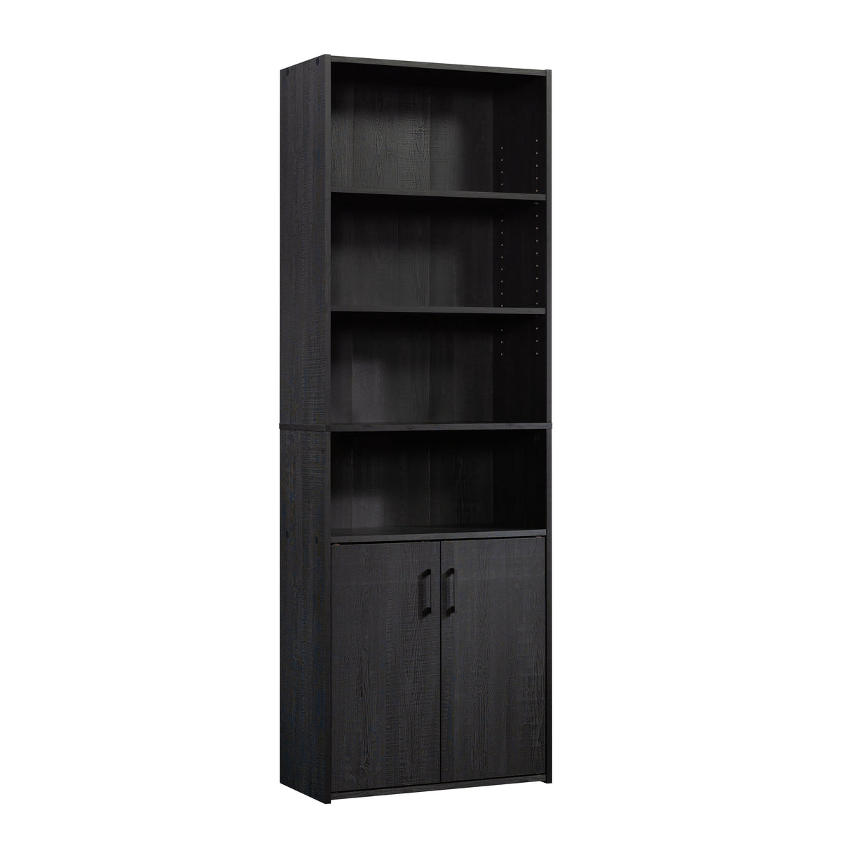 Mainstays 5 Shelf Bookcase with Doors, Black Finish
