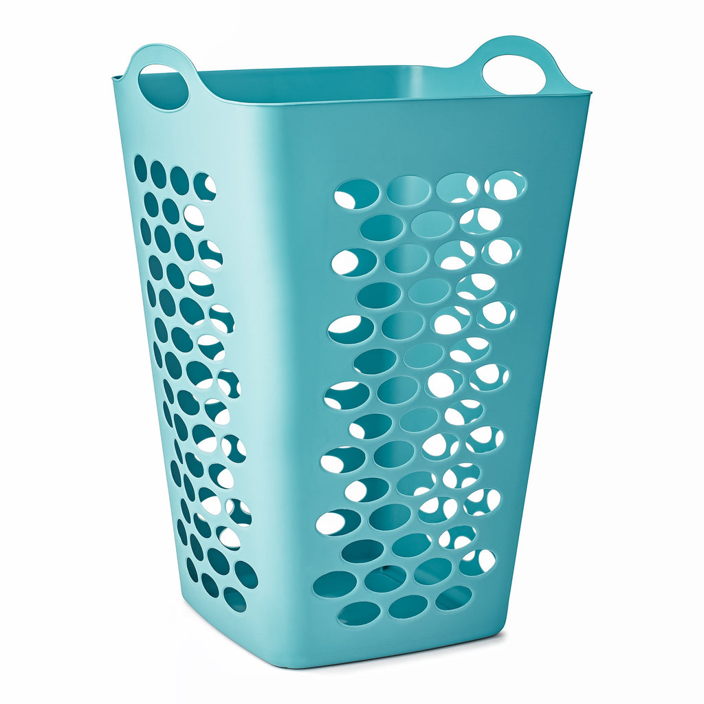 (3 pack) Mainstays 2 Bushel Flexible Square Laundry Hamper, Teal