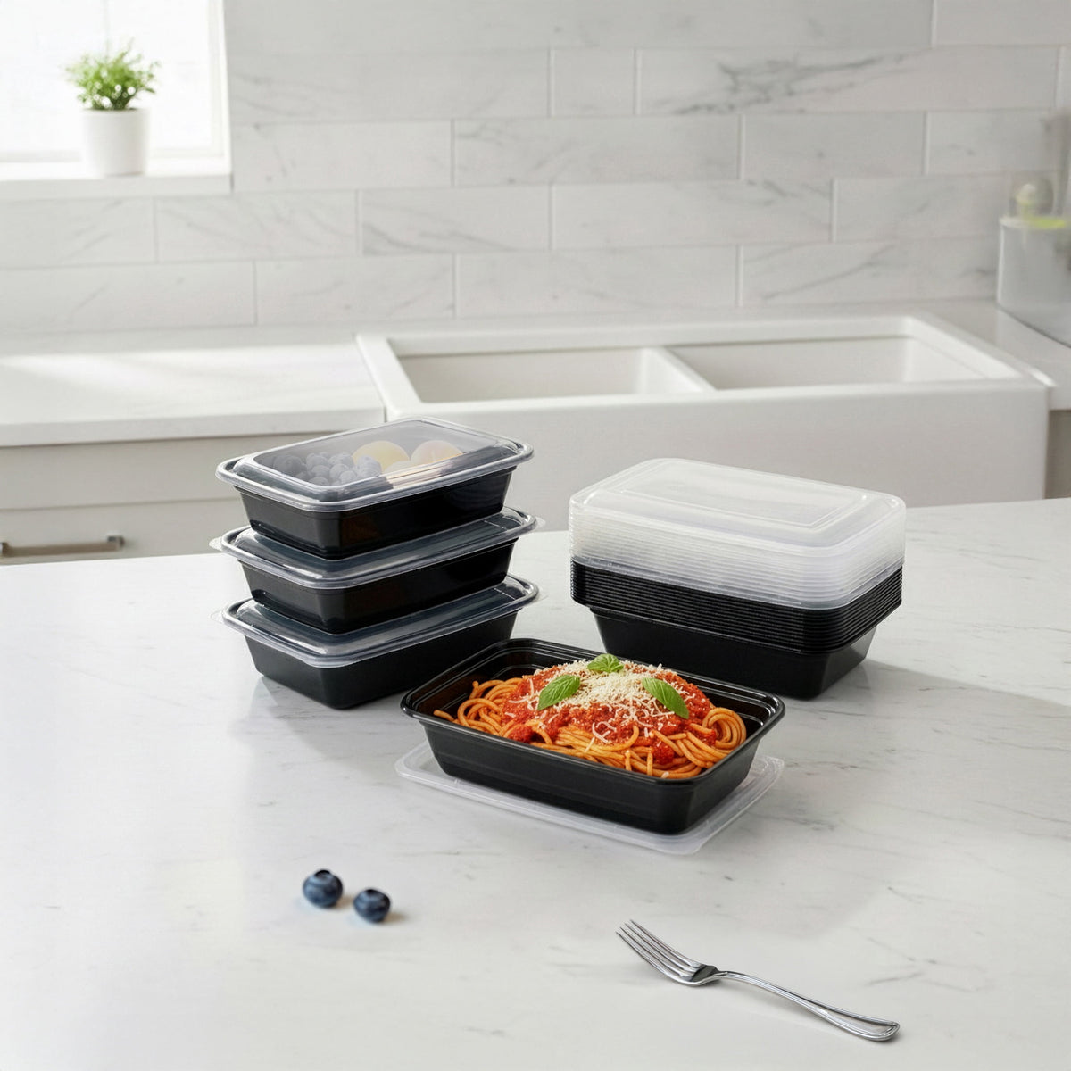 (2 pack) Mainstays 30-Piece (15 Containers + 15 Lids) Meal Prep, BPA-Free, Microwave and Dishwasher Safe