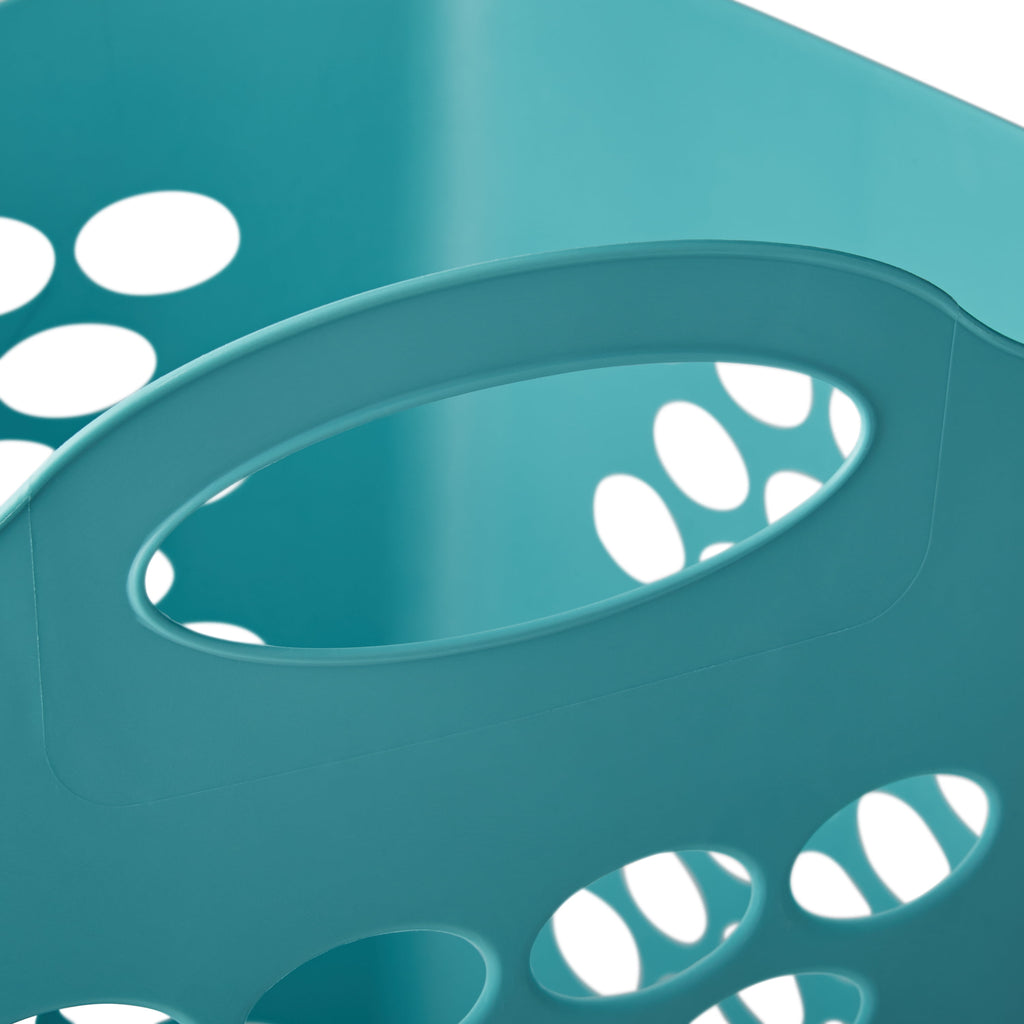 (3 pack) Mainstays 2 Bushel Flexible Square Laundry Hamper, Teal