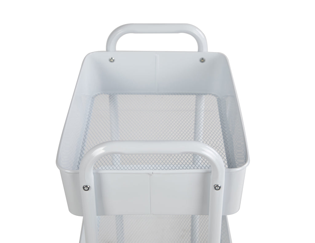 Mainstays 3-Tier Metal Laundry Cart, Arctic White, Rolling