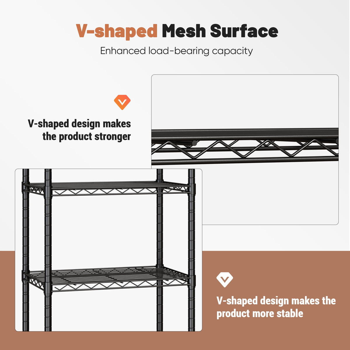 CONCETTA 5 Tier Heavy Duty Storage Shelves with Wheels, Adjustable Shelving Unit for Garage Kitchen Pantry, 200 lbs per Shelf, Black, 23" L x 13" W x 59" H