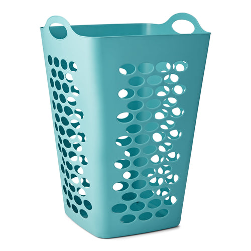 (3 pack) Mainstays 2 Bushel Flexible Square Laundry Hamper, Teal