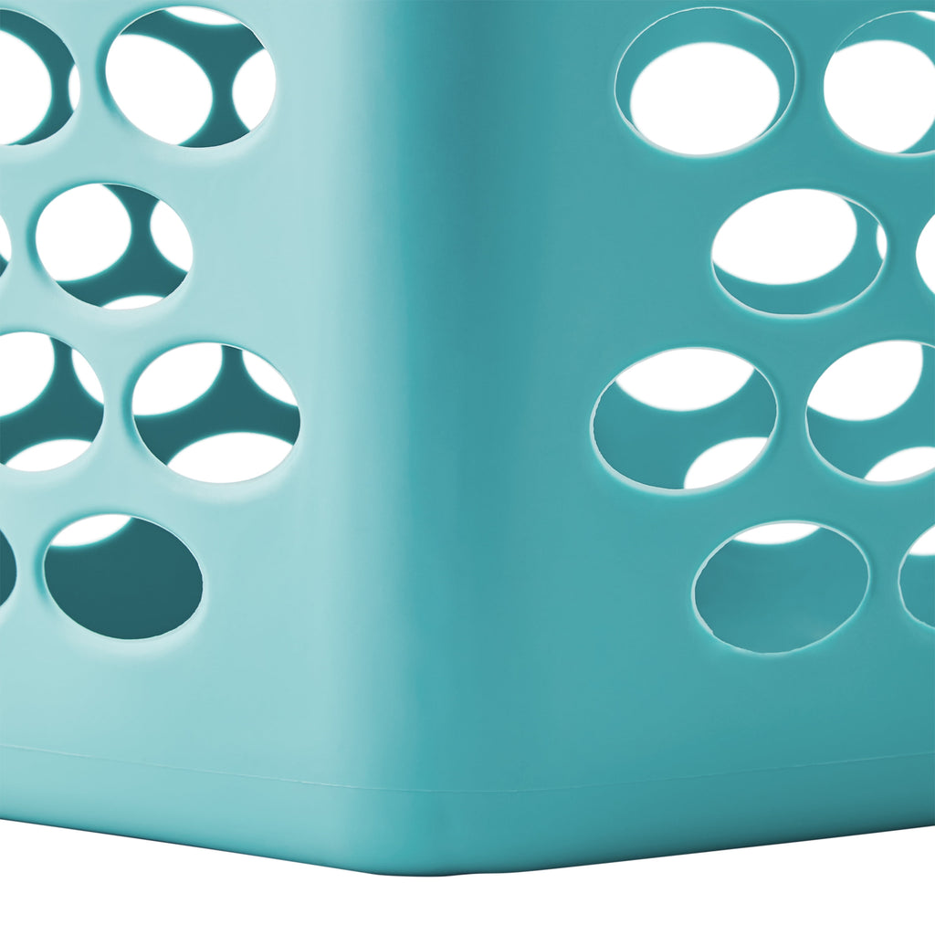 (3 pack) Mainstays 2 Bushel Flexible Square Laundry Hamper, Teal