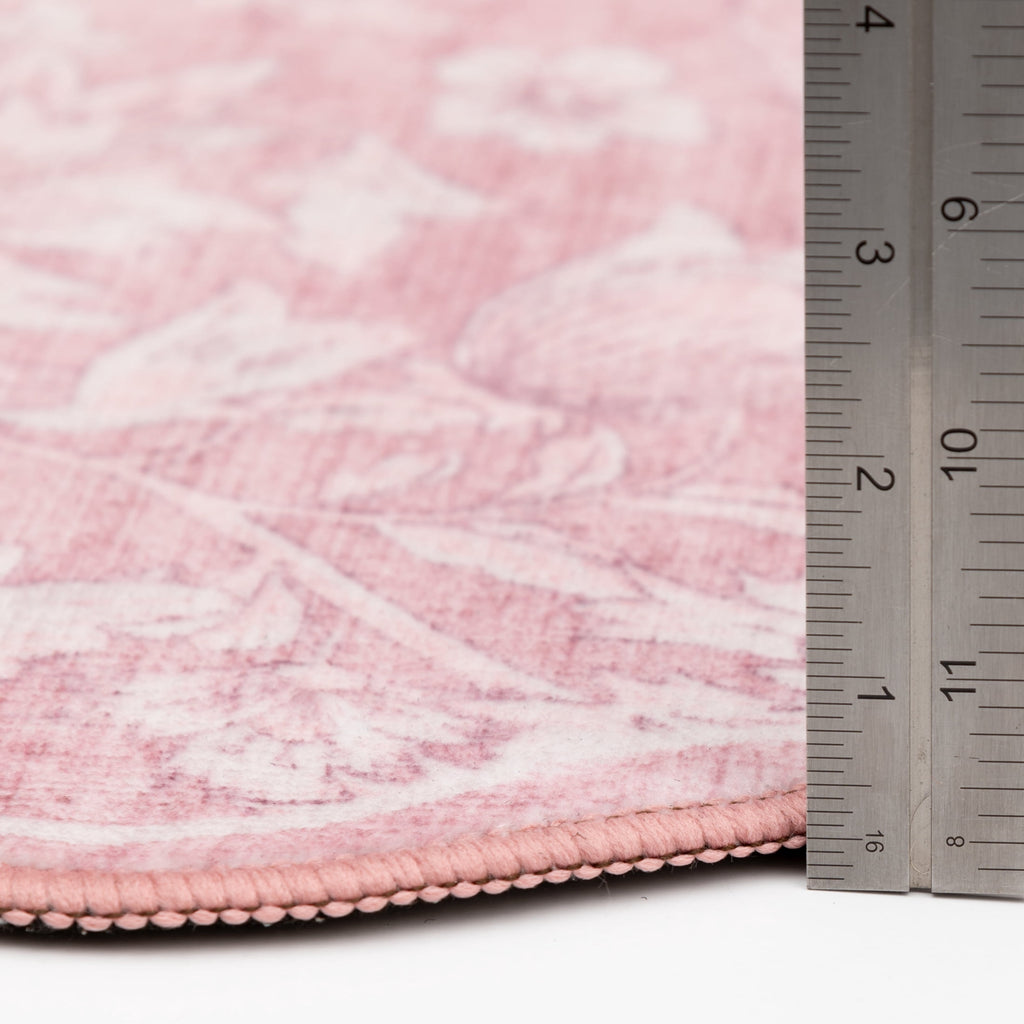 Mainstays Pink Feather Faux Fur Scalloped Indoor Area Rug, 7 ft x 10 ft