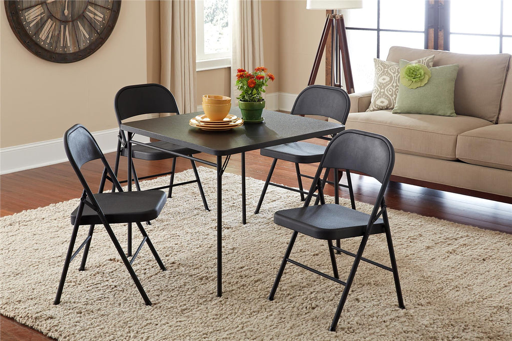 (8 pack) Mainstays Steel Folding Chair, Black, Set of 4
