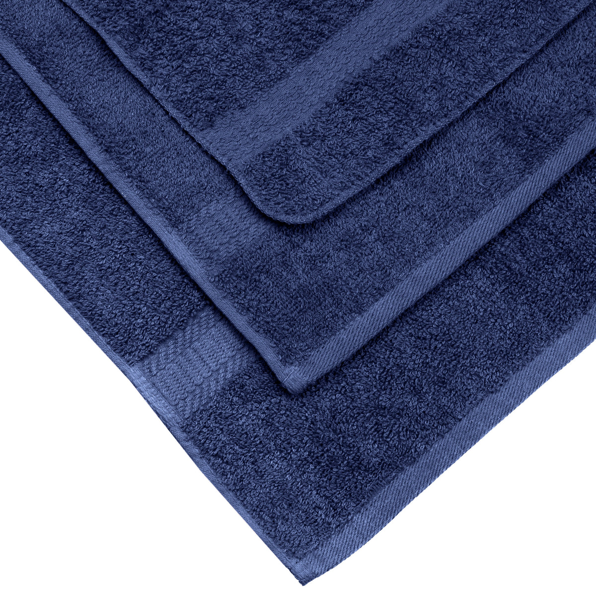 Mainstays 18-Piece 100% Cotton Towel Set, Navy, 4 Bath Towels, 4 Hand Towels, 10 Washcloths